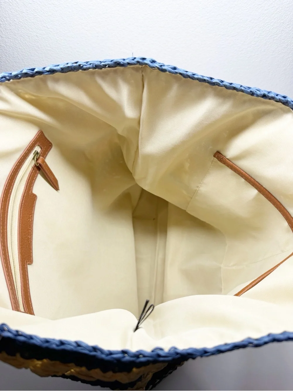 Nordstrom Nautical Striped Straw Tote Bag